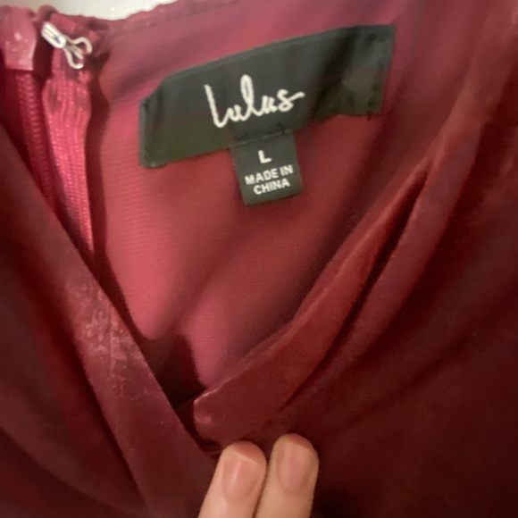 Lulu’s Constantine Burgundy Satin Maxi - Picture 10 of 12